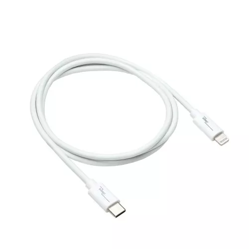 USB C til Lightning-kabel, MFi, MFi-certificeret, synkroniserings- og hurtigopladningskabel, hvid, DINIC-boks med eurohul, 0,5 m